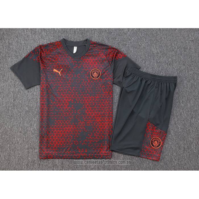 Chandal del Manchester City Manga Corta 2023-2024 Rojo - Pantalon Corto